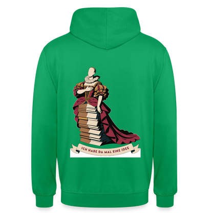 "Ich habe da mal eine Idee. Barock-Motiv" Motiv-Hoodie unisex, Farbe Kelly Green