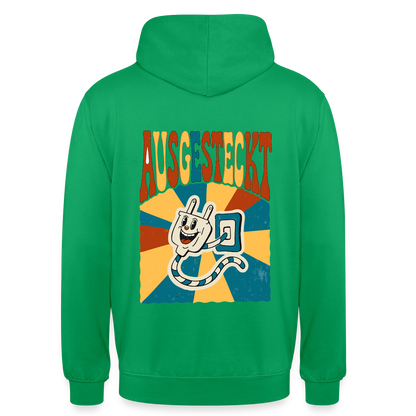 "Ausgesteckt. Midcentury-Motiv" Motiv-Hoodie unisex, Farbe Kelly Green