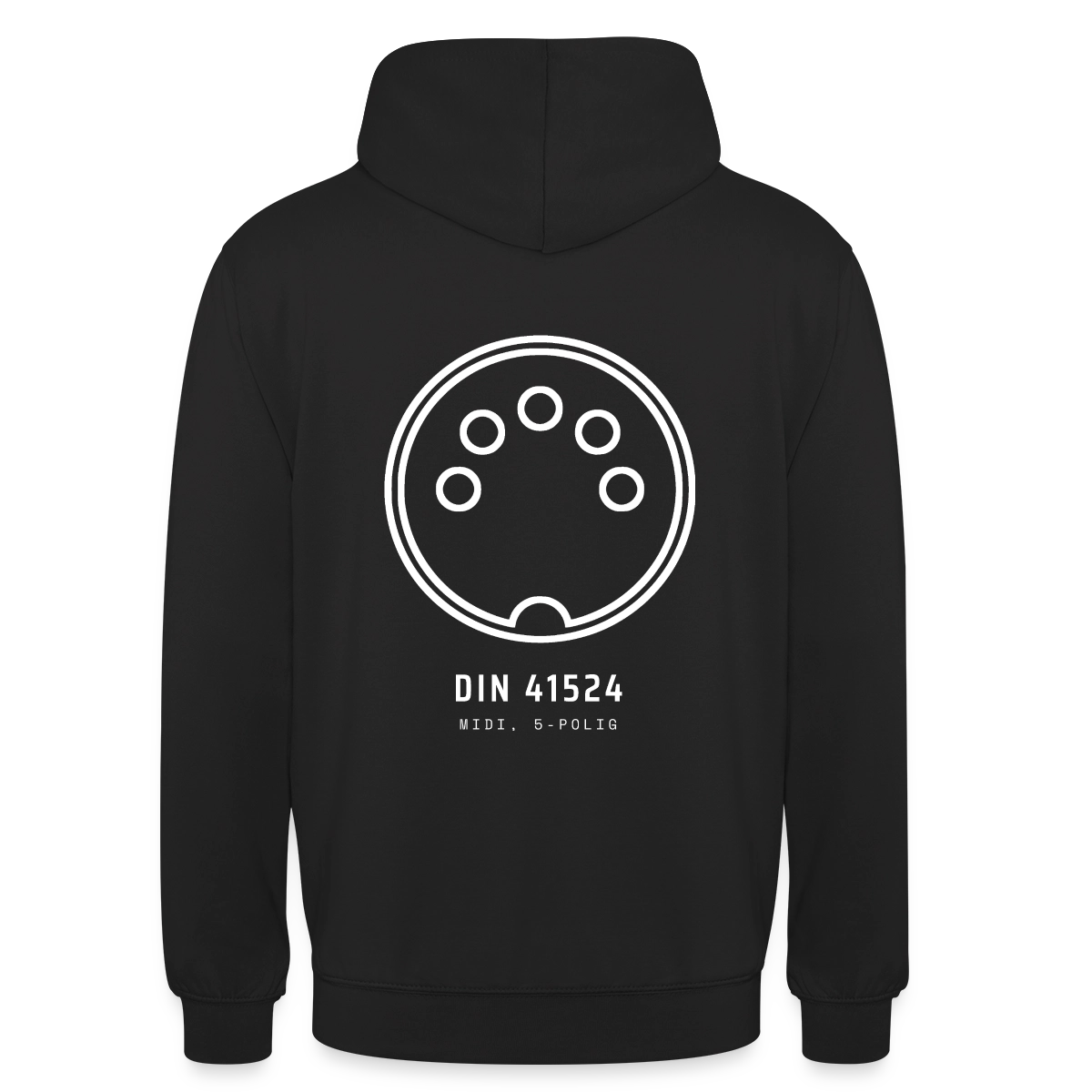 "DIN 41524, MIDI 5-polig" Motiv-Hoodie unisex, Farbe Schwarz