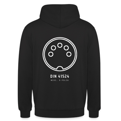 "DIN 41524, MIDI 5-polig" Motiv-Hoodie unisex, Farbe Schwarz