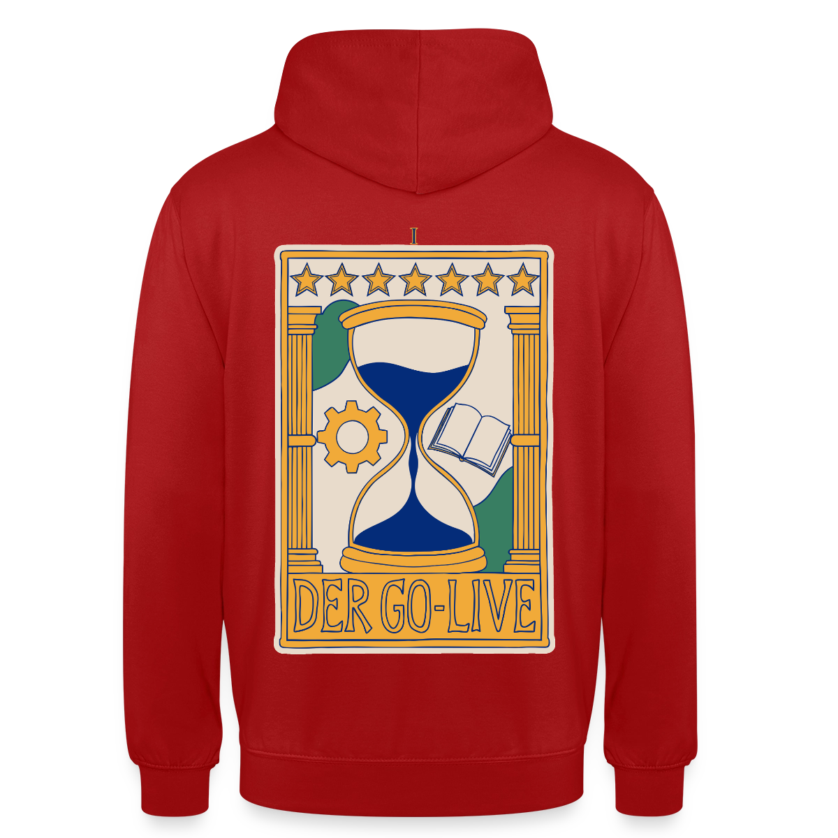 Der Go-Live. Tarot-Motiv Motiv-Hoodie unisex, Farbe Rot