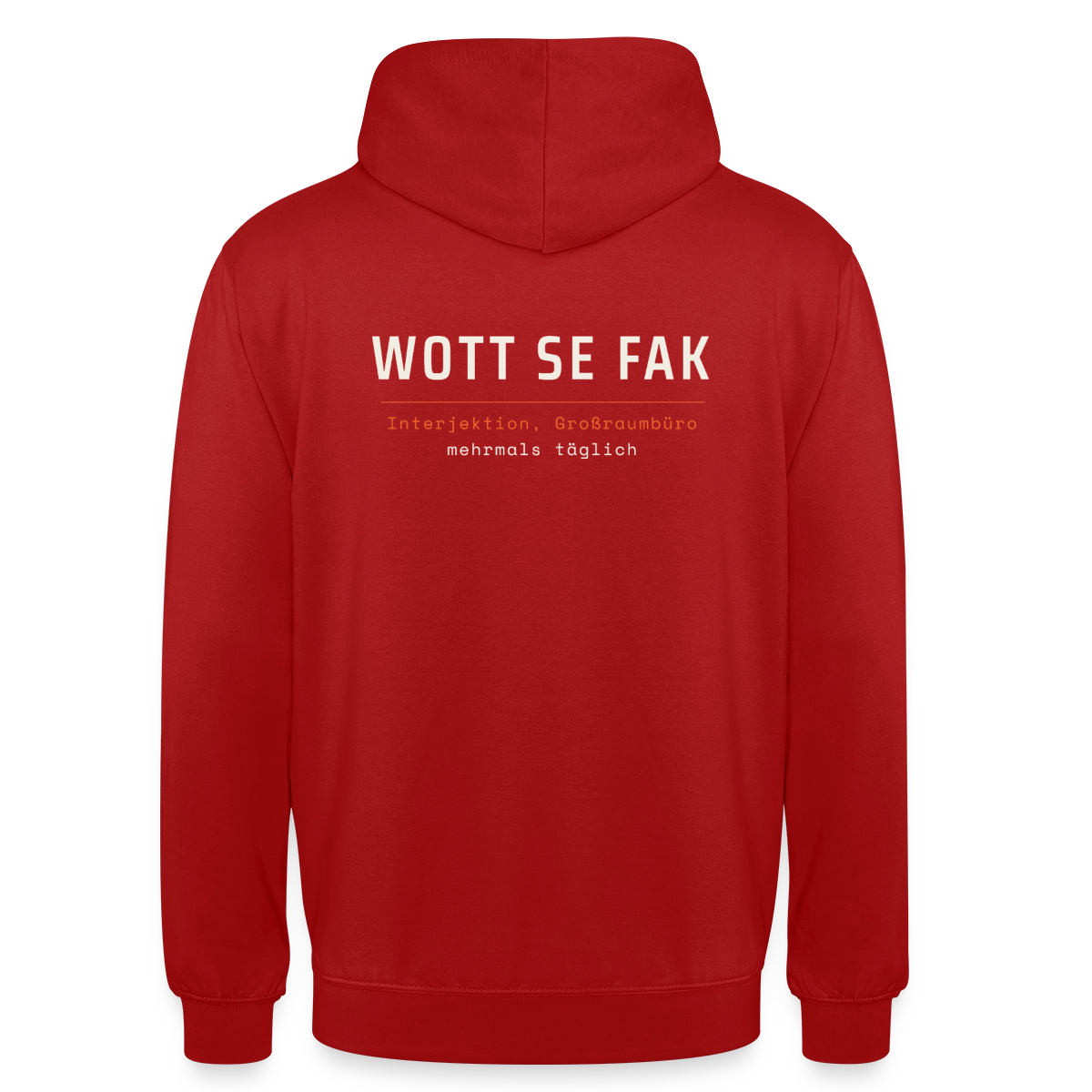 Wott se fak. Wörterbuch-Motiv Motiv-Hoodie unisex, Farbe Rot