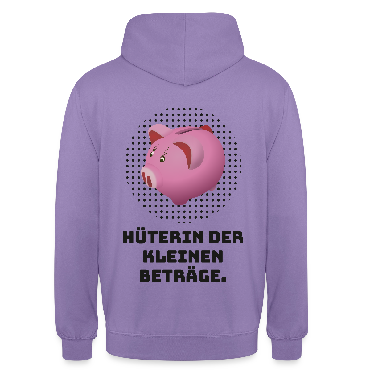 "Hüterin der kleinen Beträge." Motiv-Hoodie unisex, Farbe Lavendel