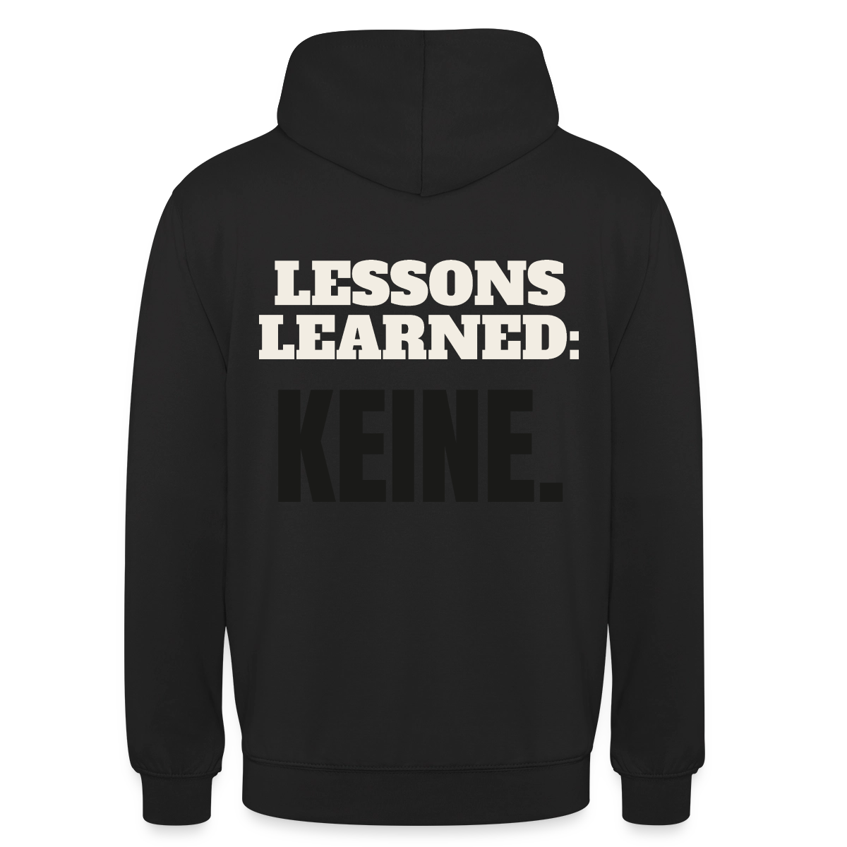 Lessons learned: keine. Motiv-Hoodie unisex, Farbe Schwarz