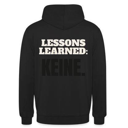 Lessons learned: keine. Motiv-Hoodie unisex, Farbe Schwarz