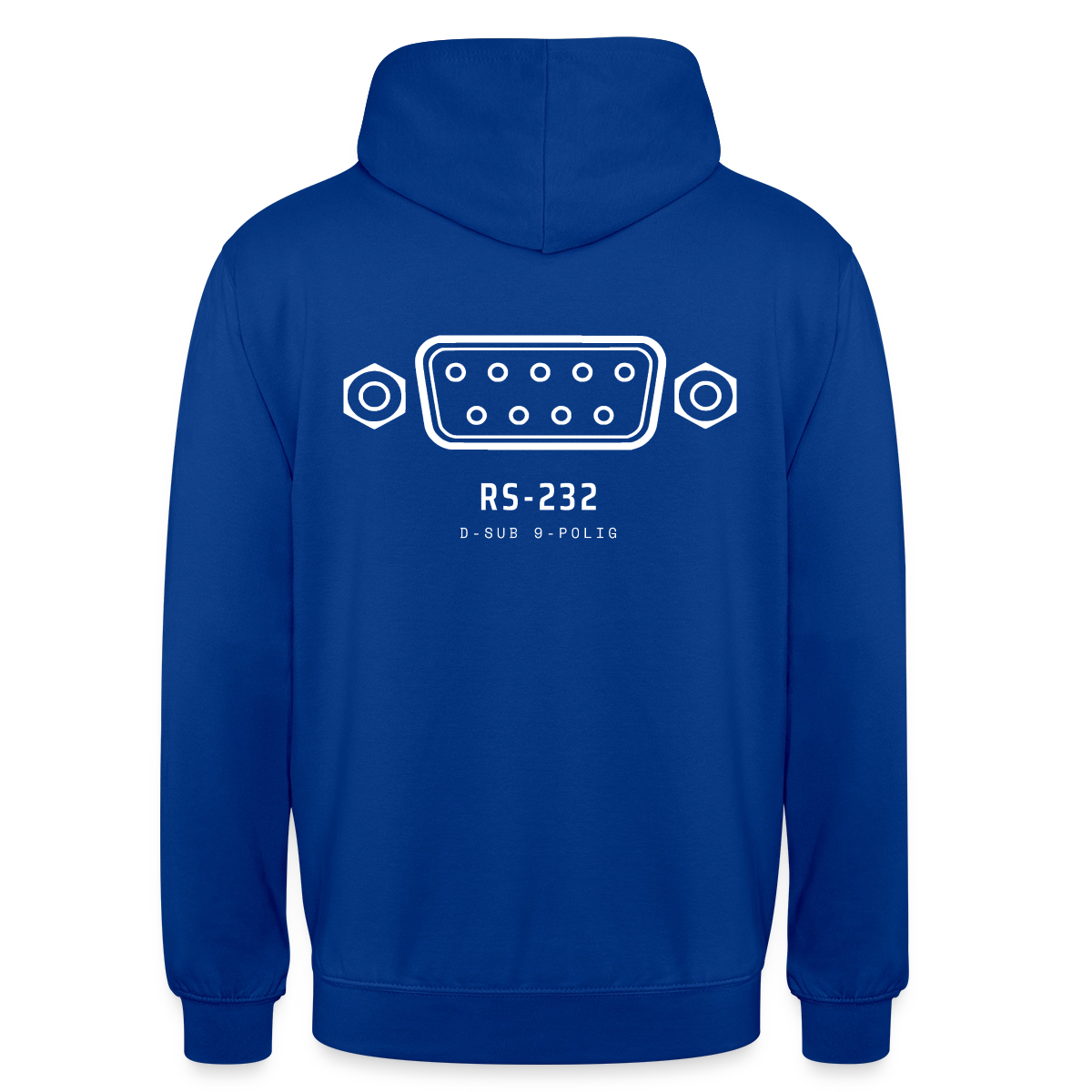 "RS-232, D-Sub 9-polig" Motiv-Hoodie unisex, Farbe Royalblau