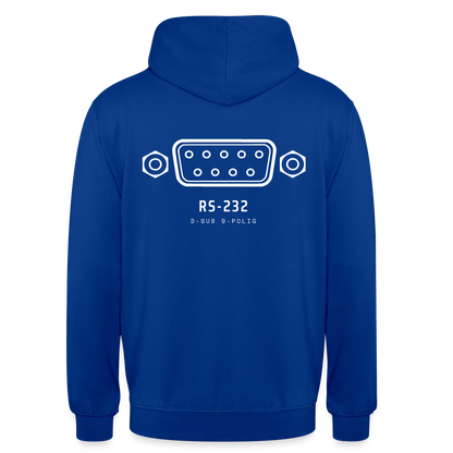 "RS-232, D-Sub 9-polig" Motiv-Hoodie unisex, Farbe Royalblau