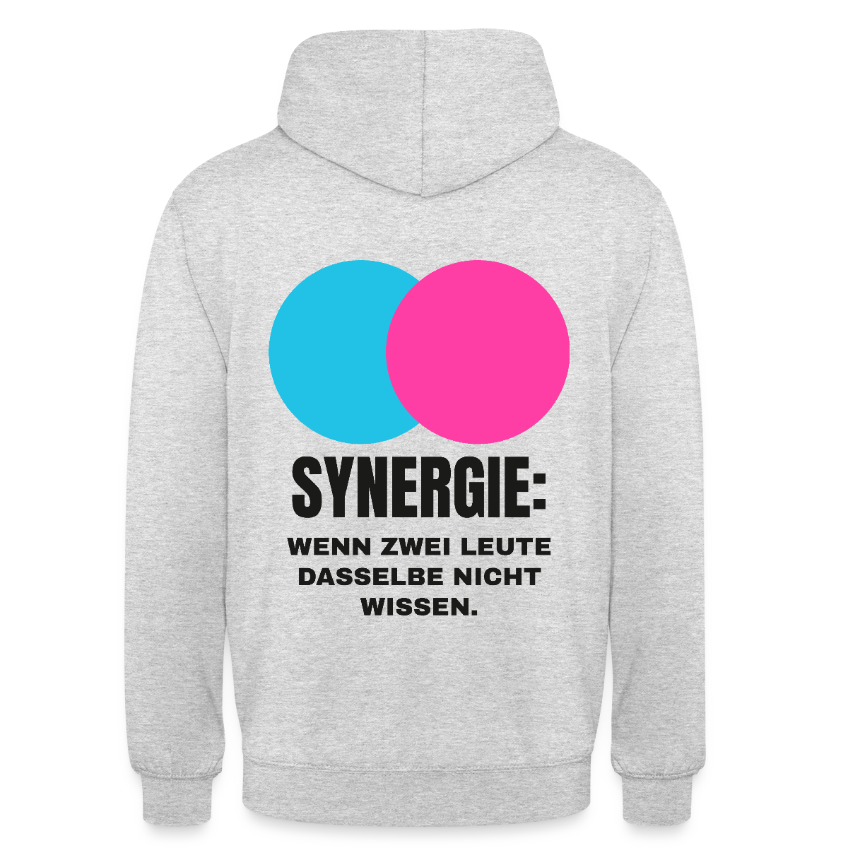 Synergie: Wenn zwei Leute dasselbe nicht wissen. Motiv-Hoodie unisex, Farbe Hellgrau meliert