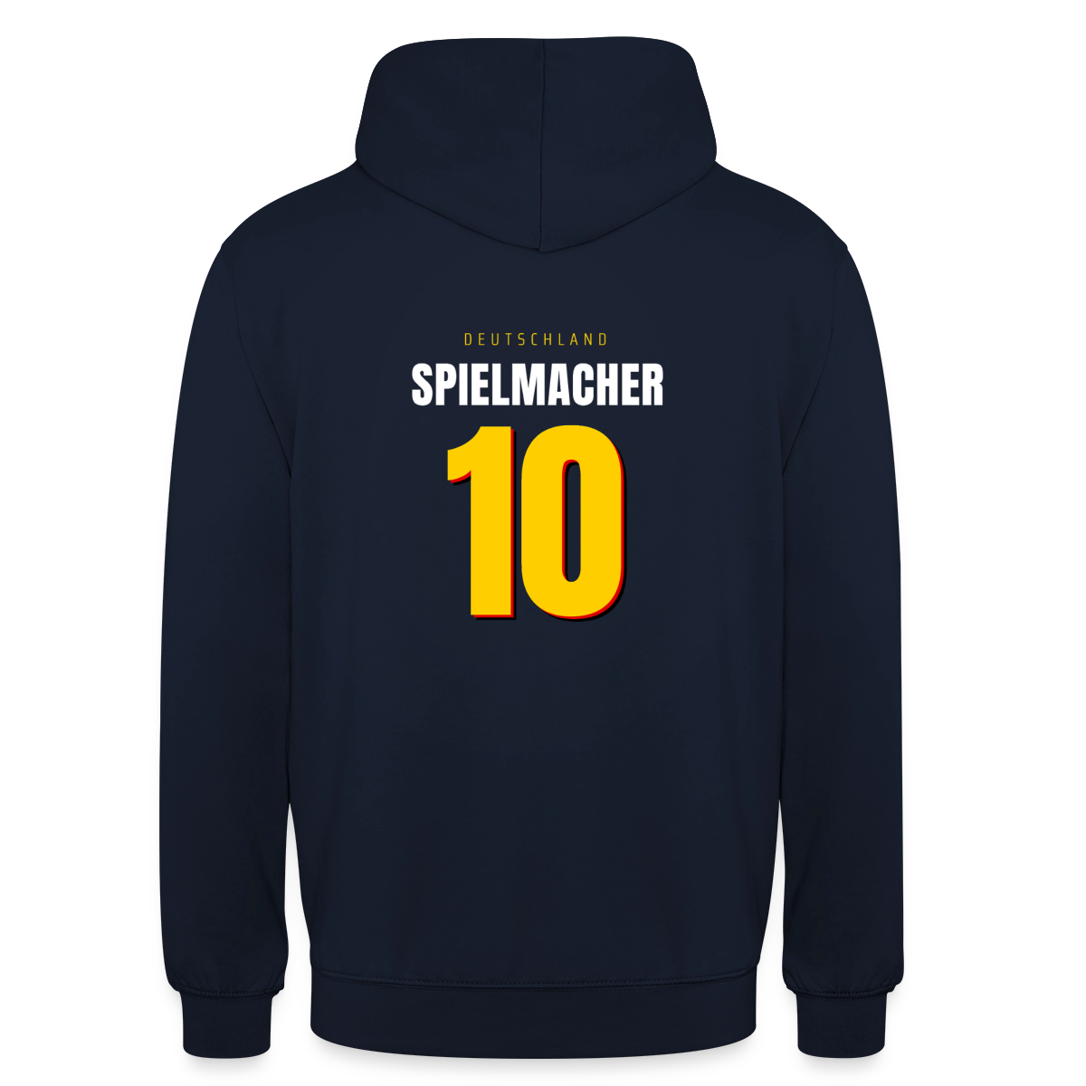 Spielmacher. Trikotnummer-Motiv Motiv-Hoodie unisex, Farbe Navy