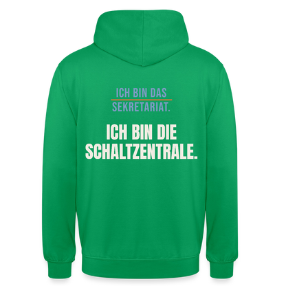Ich bin das Sekretariat. Ich bin die Schaltzentrale. Motiv-Hoodie unisex, Farbe Kelly Green