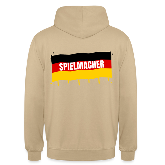Spielmacher. Fahnen-Motiv Motiv-Hoodie unisex, Farbe Beige