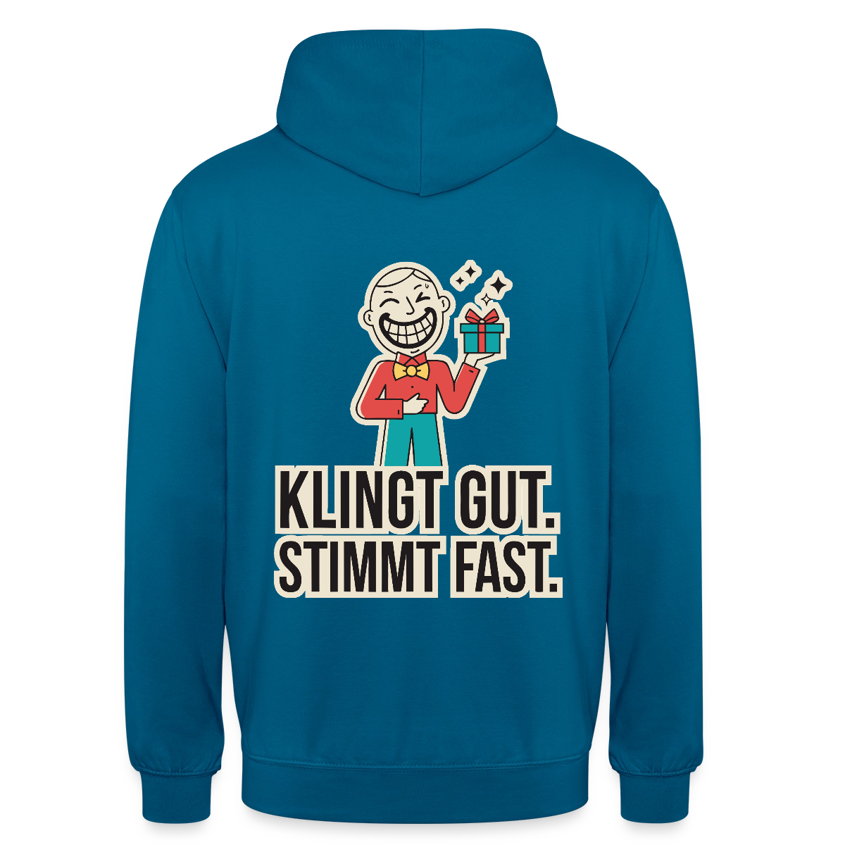 Klingt gut. Stimmt fast. Motiv-Hoodie unisex, Farbe Tiefseeblau