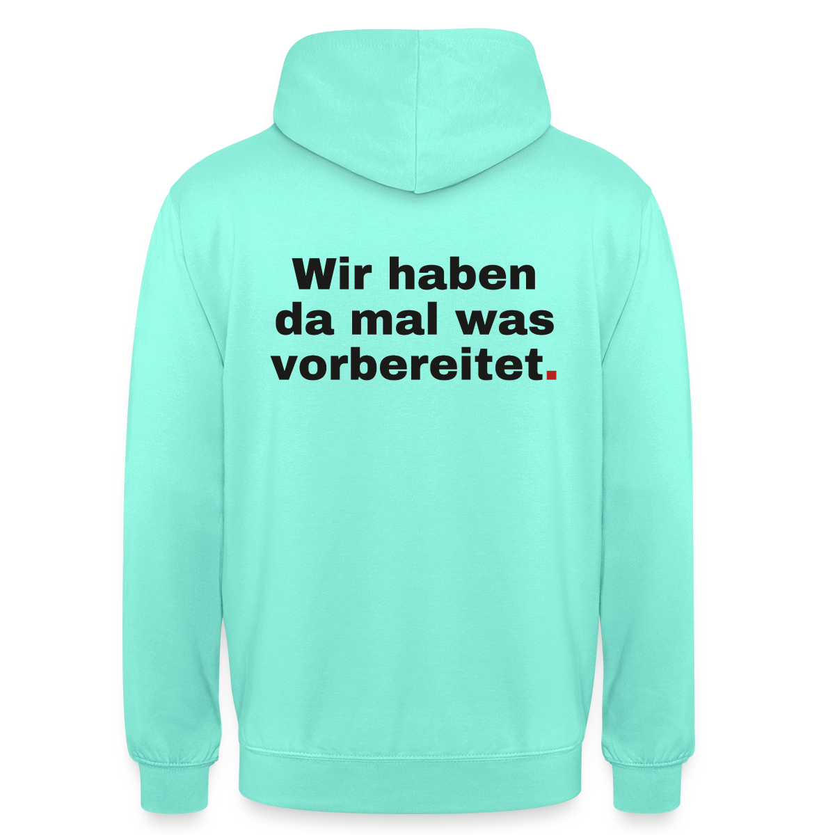 "Wir haben da mal was vorbereitet." Motiv-Hoodie unisex, Farbe Mint