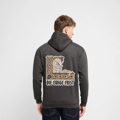 "Die ewige Frist. Buchmalerei-Motiv" Motiv-Hoodie unisex, Farbe Anthrazit