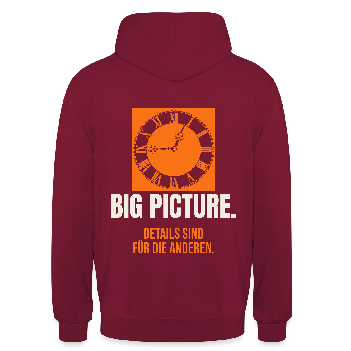 Big Picture. Details sind für die anderen. Motiv-Hoodie unisex, Farbe Bordeaux