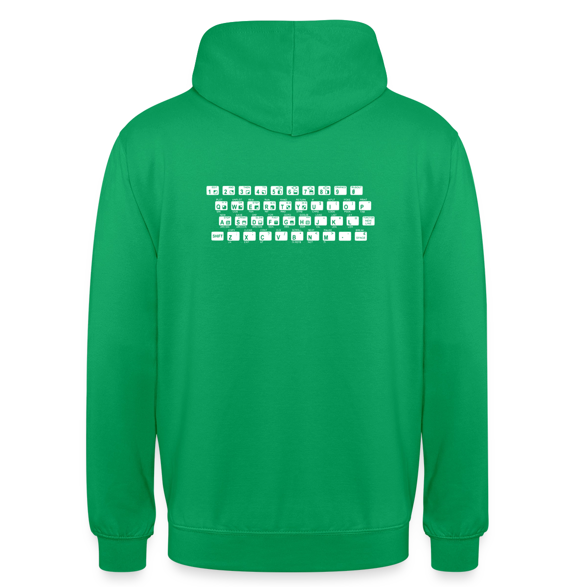 48K ZX Spectrum Motiv-Hoodie unisex, Farbe Kelly Green