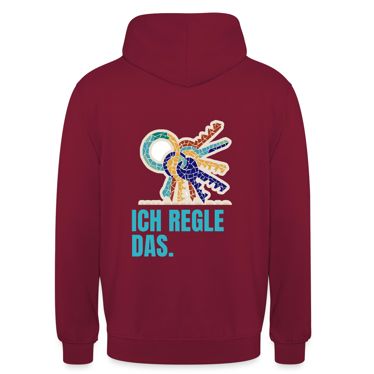 Ich regle das. Mosaik-Motiv Motiv-Hoodie unisex, Farbe Bordeaux