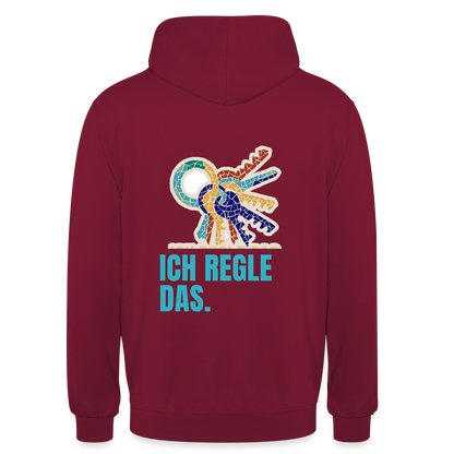 Ich regle das. Mosaik-Motiv Motiv-Hoodie unisex, Farbe Bordeaux