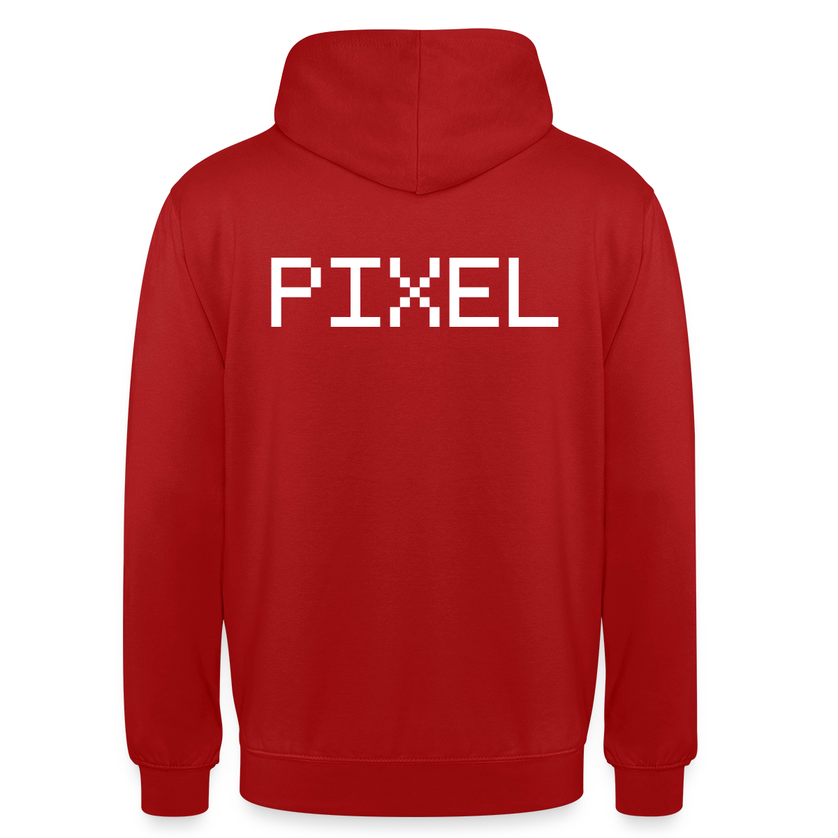 Pixel. Monochrom-Motiv Motiv-Hoodie unisex, Farbe Rot