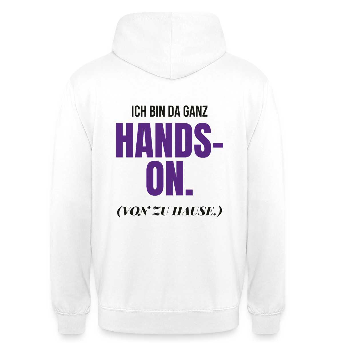 Hands-on von zu Hause Motiv-Hoodie unisex, Farbe Weiß
