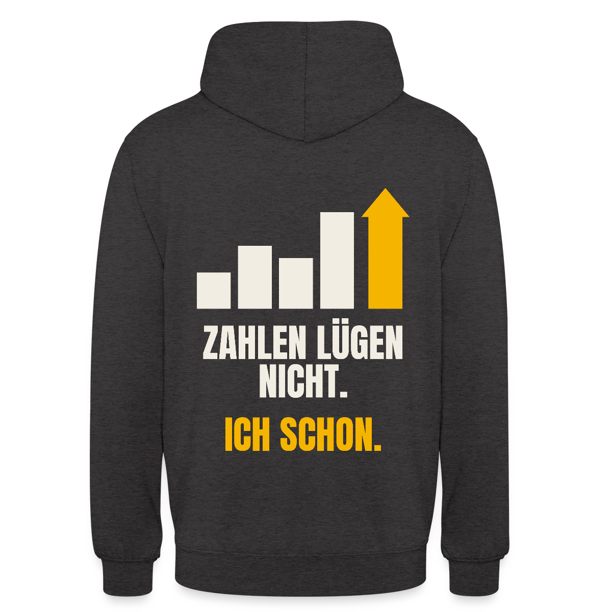 Zahlen lügen nicht. Ich schon. Motiv-Hoodie unisex, Farbe Anthrazit