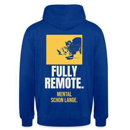 Fully remote Motiv-Hoodie unisex, Farbe Royalblau