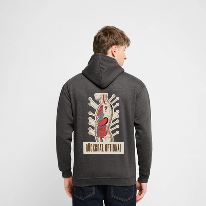 "Rückgrat, optional. Anatomie-Motiv" Motiv-Hoodie unisex, Farbe Anthrazit, Model