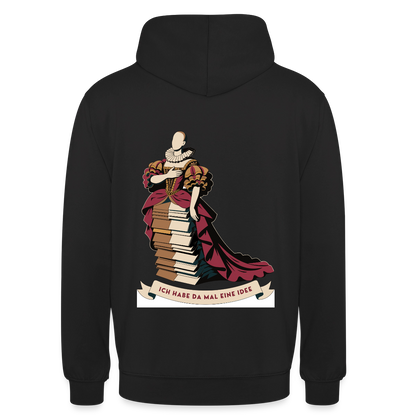 "Ich habe da mal eine Idee. Barock-Motiv" Motiv-Hoodie unisex, Farbe Schwarz