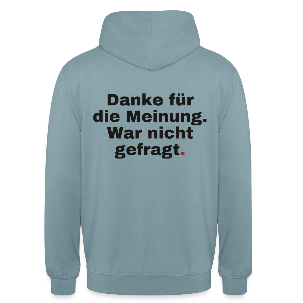 "Danke für die Meinung. War nicht gefragt." Motiv-Hoodie unisex, Farbe Nebelblau