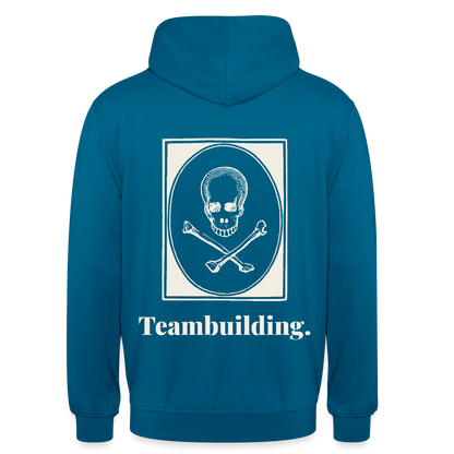 "Teambuilding." Motiv-Hoodie unisex, Farbe Tiefseeblau