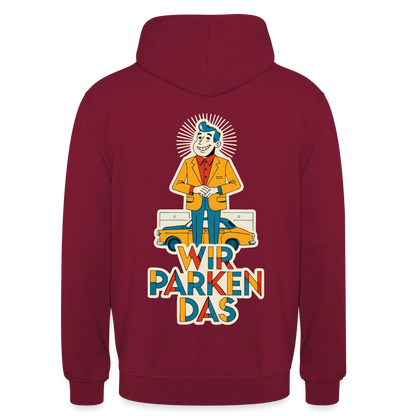 "Wir parken das. Midcentury-Motiv" Motiv-Hoodie unisex, Farbe Bordeaux