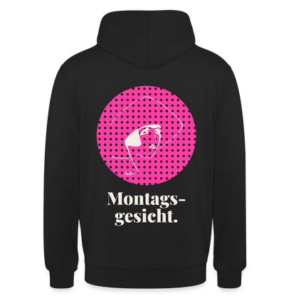 "Montagsgesicht. Art-déco-Motiv" Motiv-Hoodie unisex, Farbe Schwarz