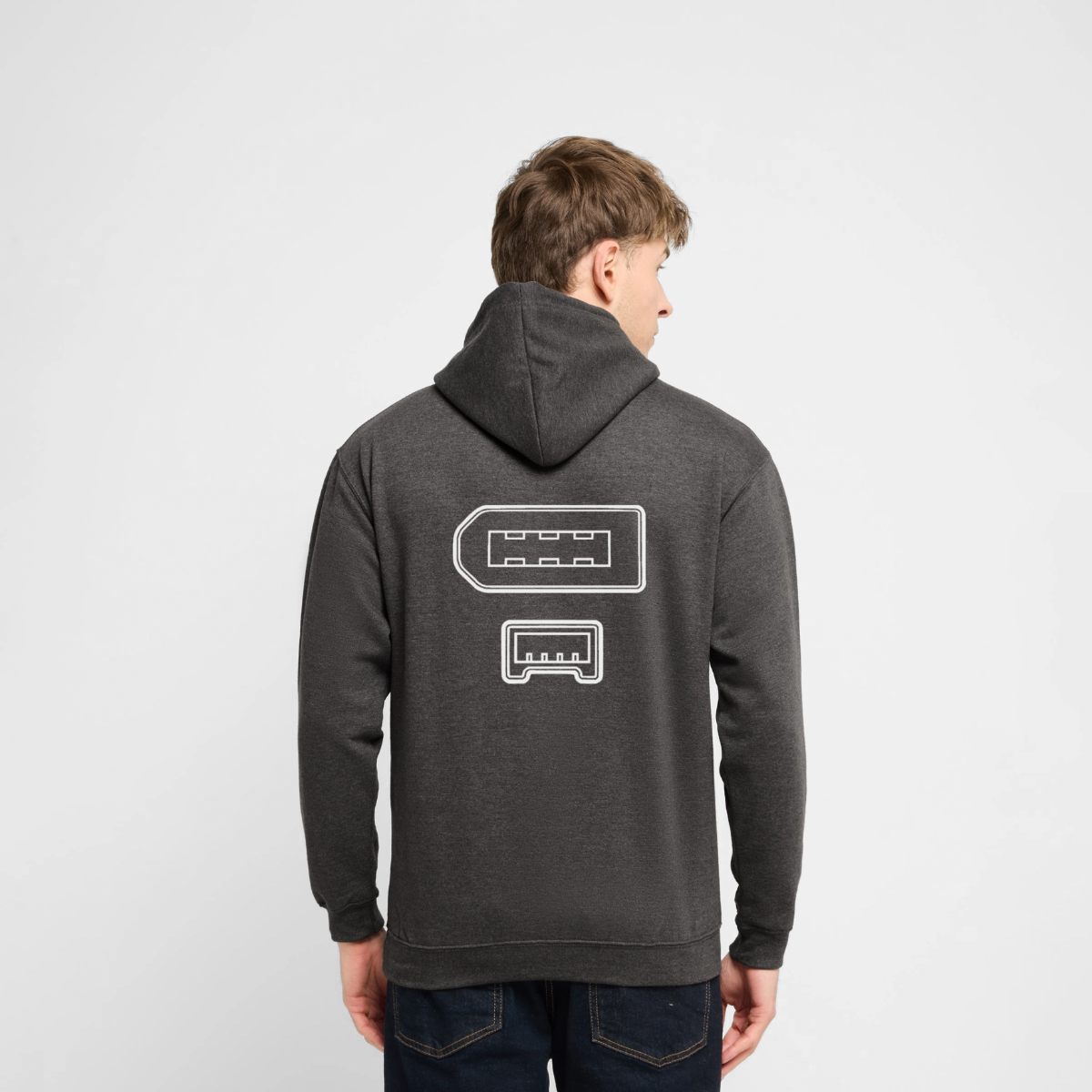 IEEE 1394 Motiv-Hoodie unisex, Farbe Anthrazit, Model