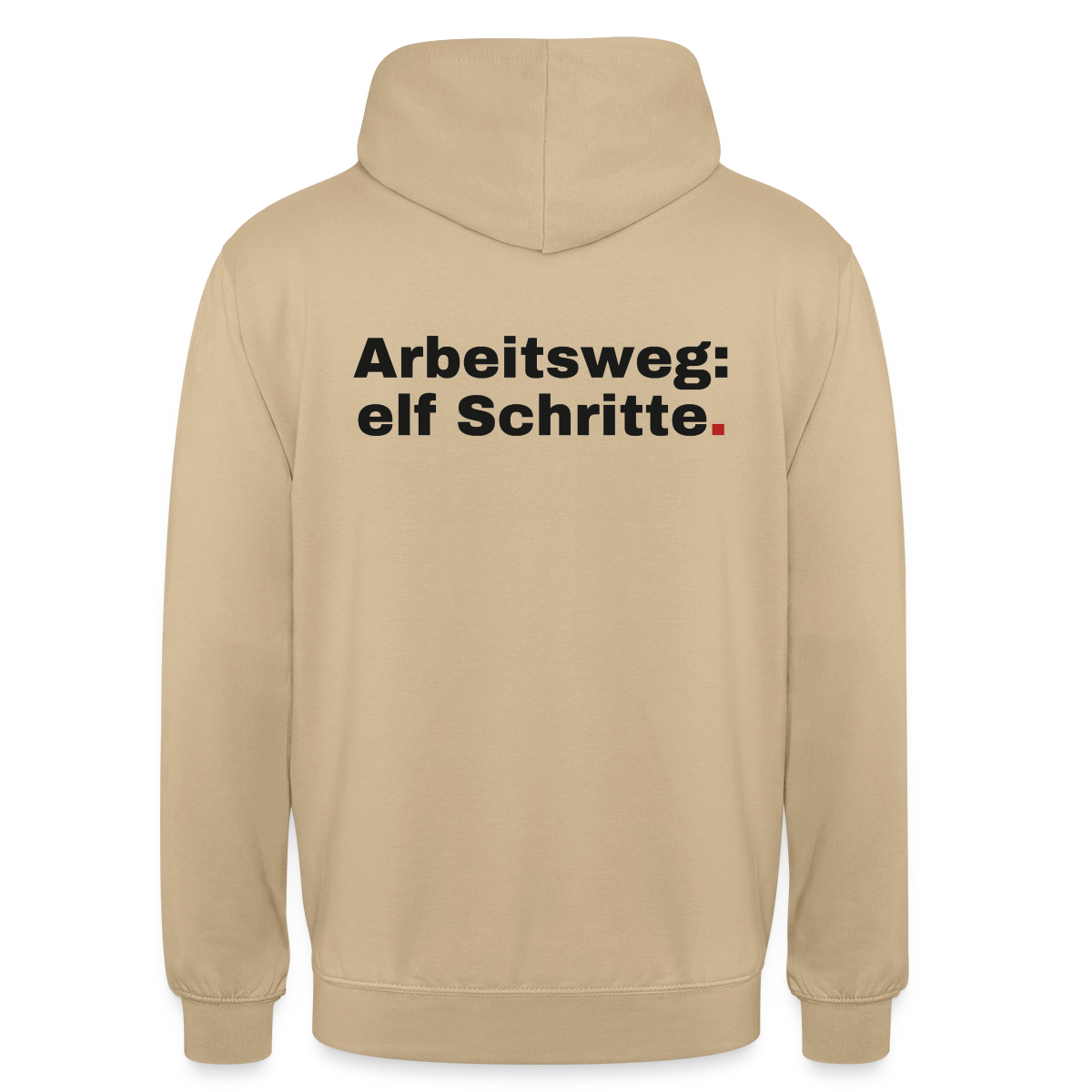 Arbeitsweg: elf Schritte Motiv-Hoodie unisex, Farbe Beige