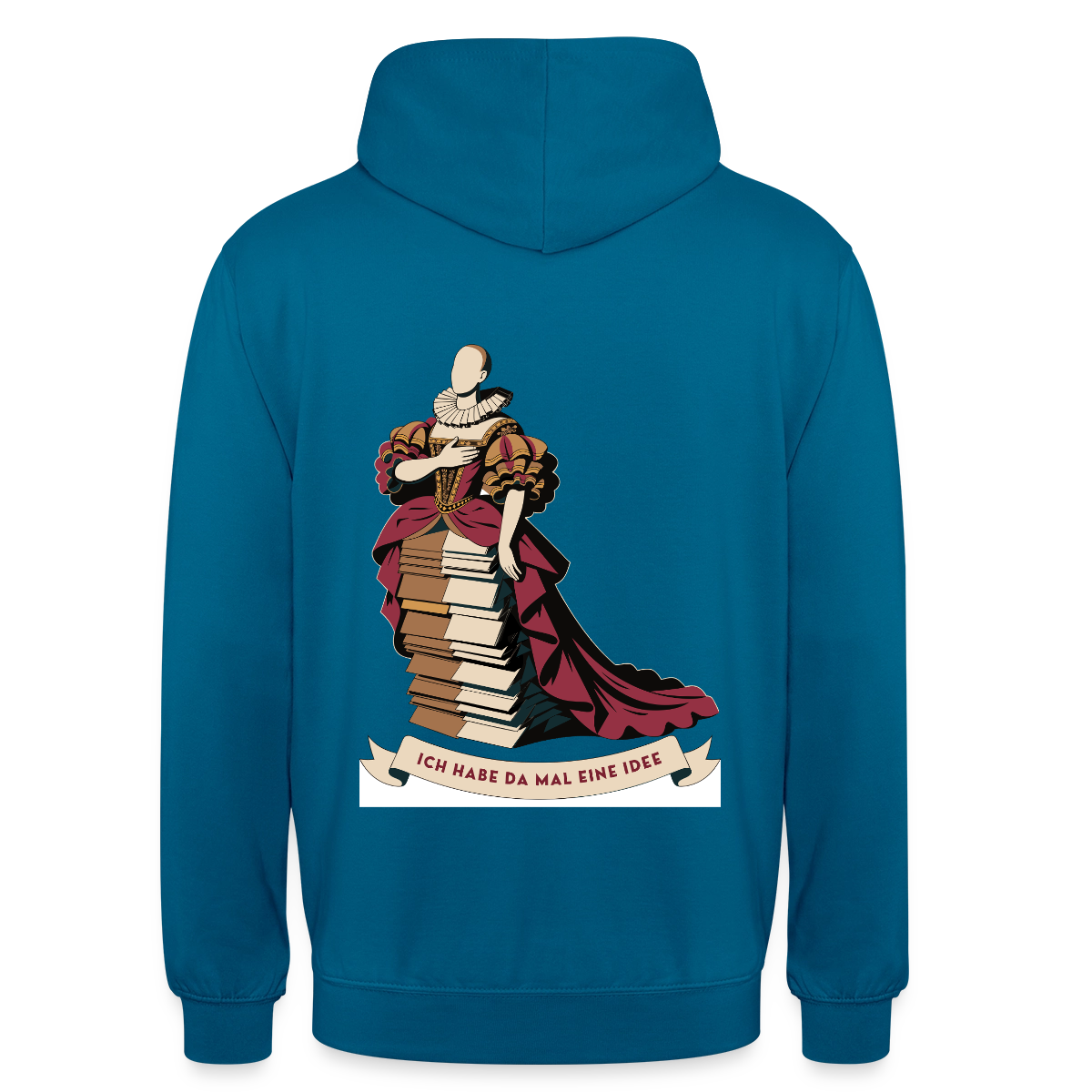 "Ich habe da mal eine Idee. Barock-Motiv" Motiv-Hoodie unisex, Farbe Tiefseeblau