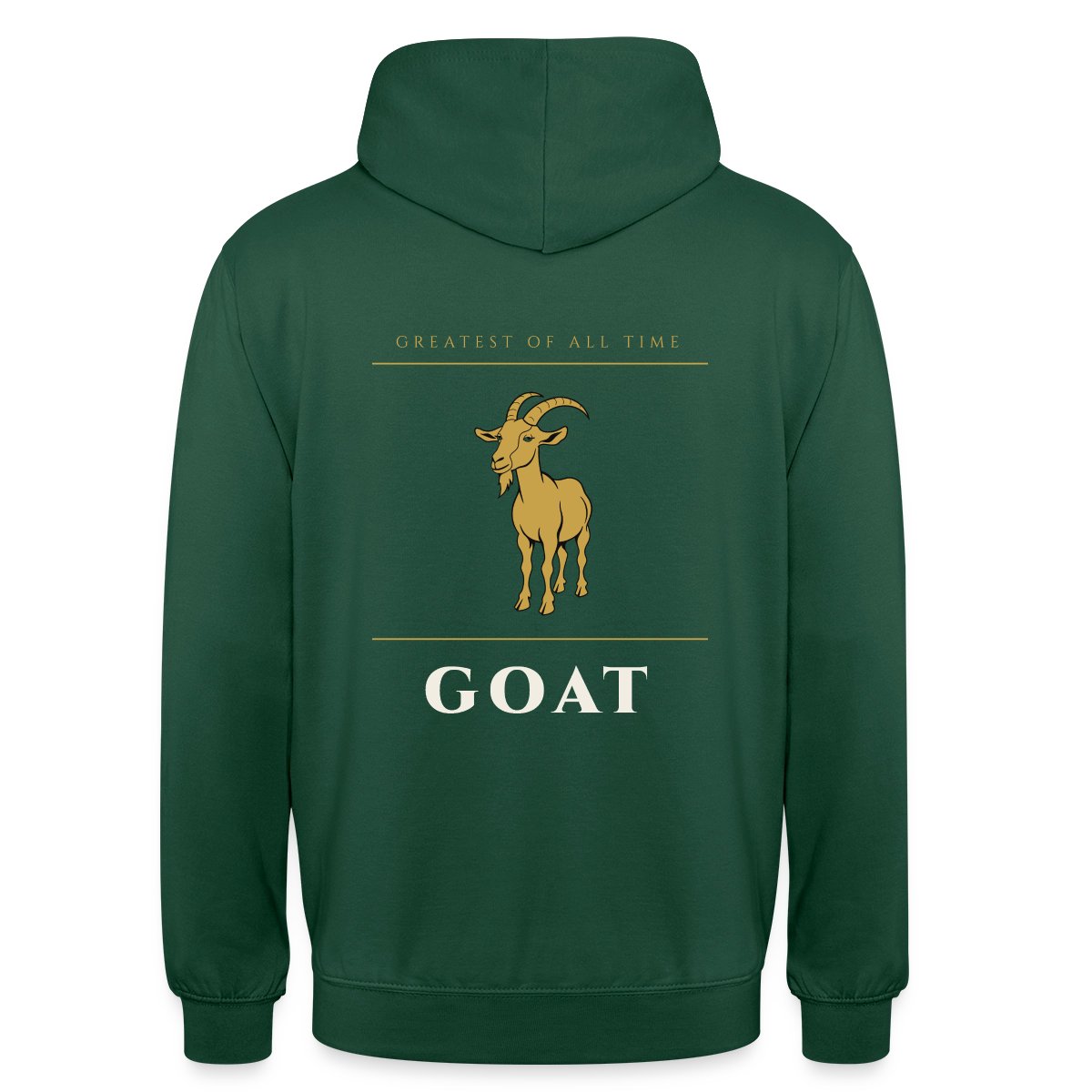 GOAT. Greatest of all time. Motiv-Hoodie unisex, Farbe Flaschengrün