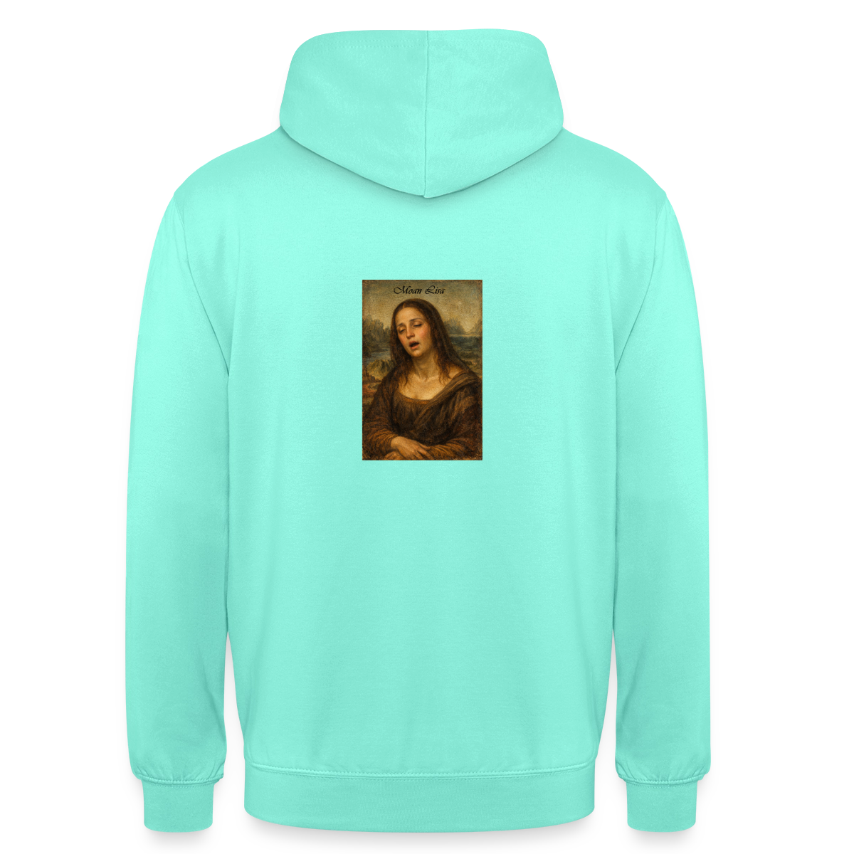 Moan Lisa Motiv-Hoodie unisex, Farbe Mint