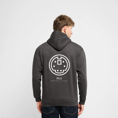 "PS/2, Mini-DIN-6" Motiv-Hoodie unisex, Farbe Anthrazit