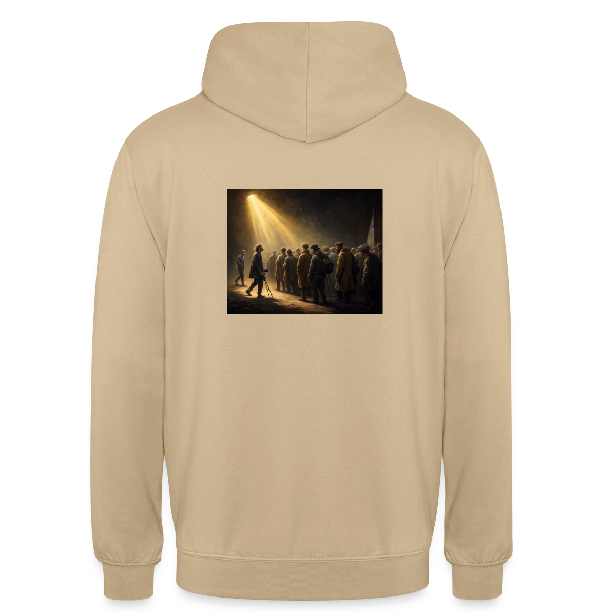 Das Teamfoto. Renaissance-Motiv Motiv-Hoodie unisex, Farbe Beige