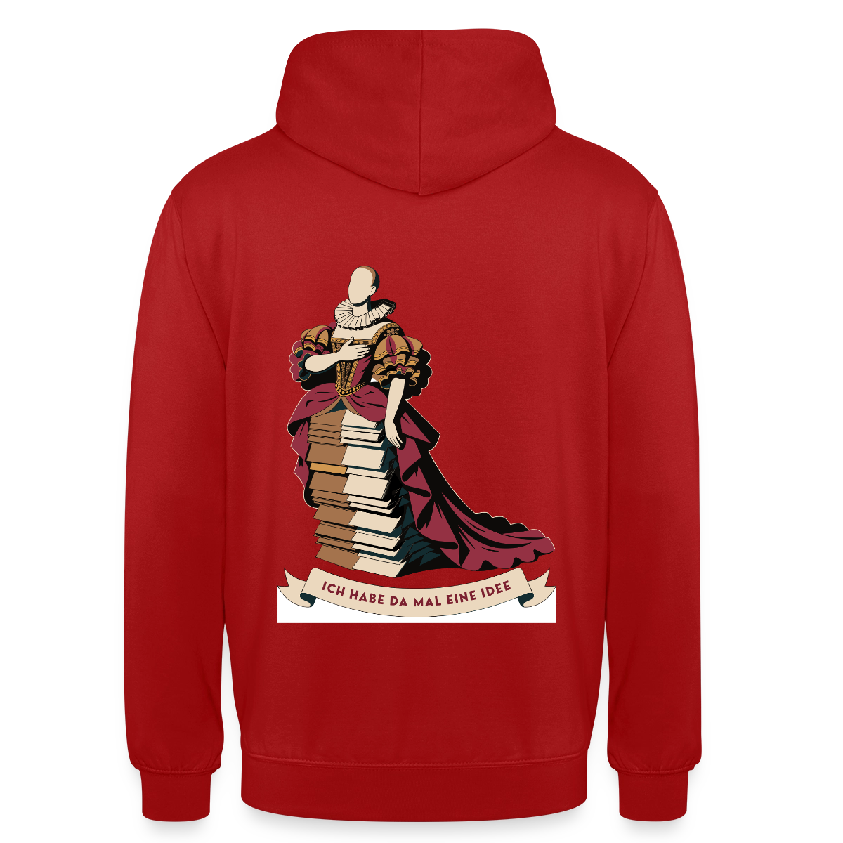 "Ich habe da mal eine Idee. Barock-Motiv" Motiv-Hoodie unisex, Farbe Rot