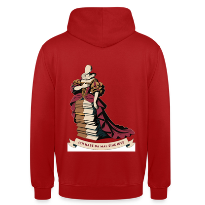 "Ich habe da mal eine Idee. Barock-Motiv" Motiv-Hoodie unisex, Farbe Rot
