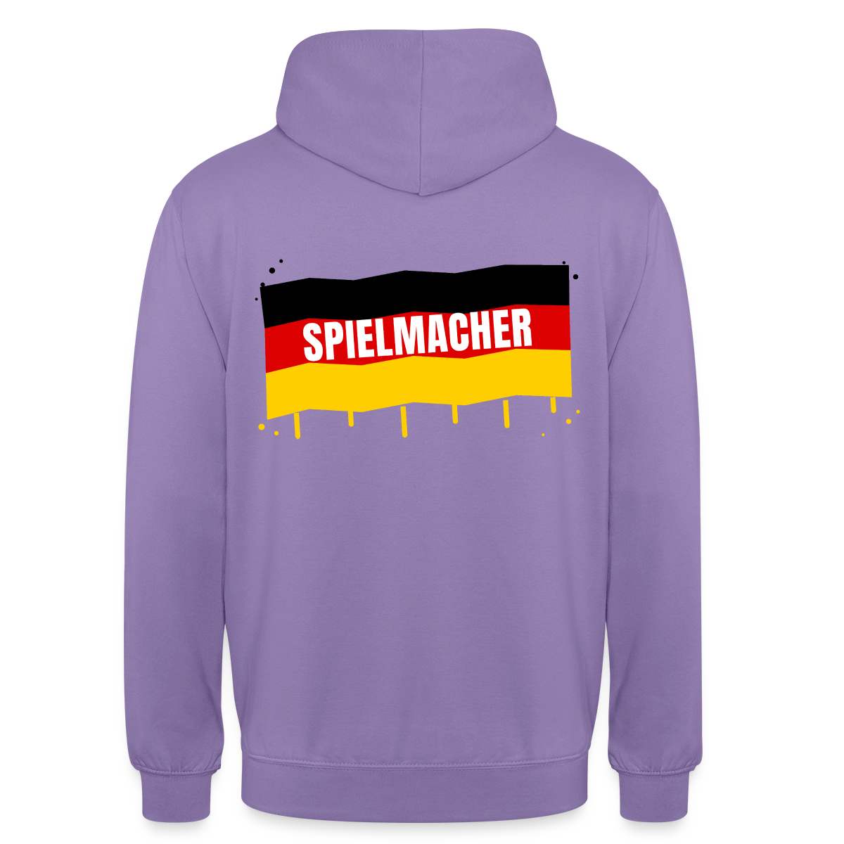 Spielmacher. Fahnen-Motiv Motiv-Hoodie unisex, Farbe Lavendel