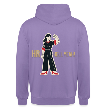 HR. Hell yeah! Motiv-Hoodie unisex, Farbe Lavendel