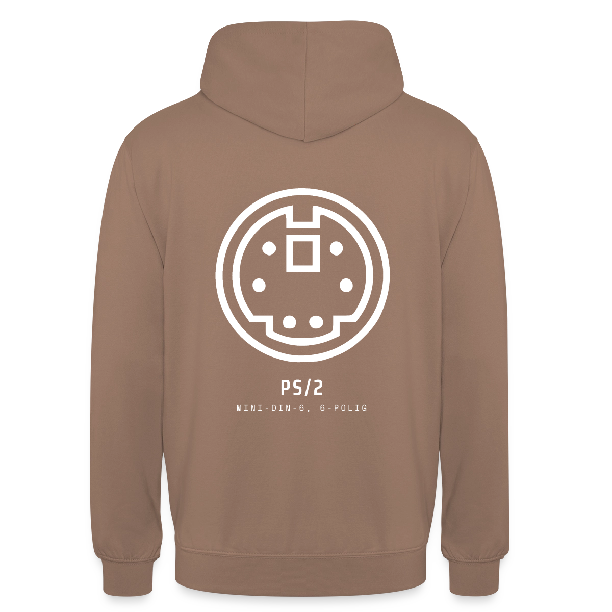 "PS/2, Mini-DIN-6" Motiv-Hoodie unisex, Farbe Mokka