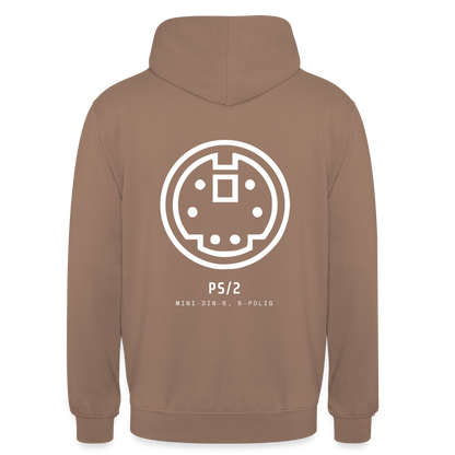 "PS/2, Mini-DIN-6" Motiv-Hoodie unisex, Farbe Mokka