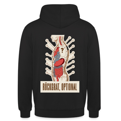 Rückgrat, optional. Anatomie-Motiv Motiv-Hoodie unisex, Farbe Schwarz