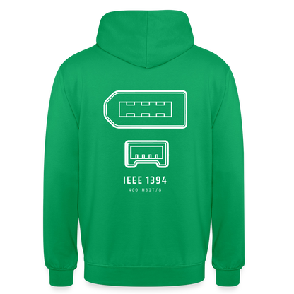 "IEEE 1394, 400 Mbit/s" Motiv-Hoodie unisex, Farbe Kelly Green