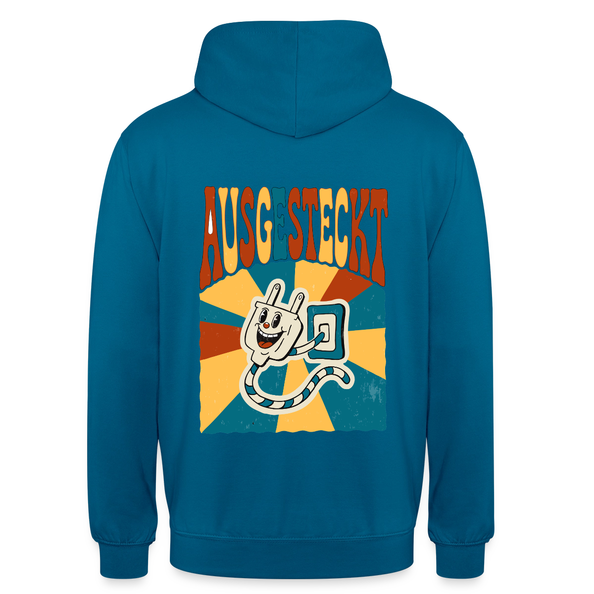 "Ausgesteckt. Midcentury-Motiv" Motiv-Hoodie unisex, Farbe Tiefseeblau