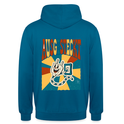 "Ausgesteckt. Midcentury-Motiv" Motiv-Hoodie unisex, Farbe Tiefseeblau