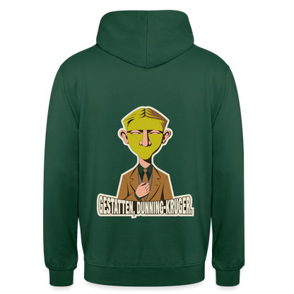 "Gestatten, Dunning-Kruger. Neue-Sachlichkeit-Motiv" Motiv-Hoodie unisex, Farbe Flaschengrün
